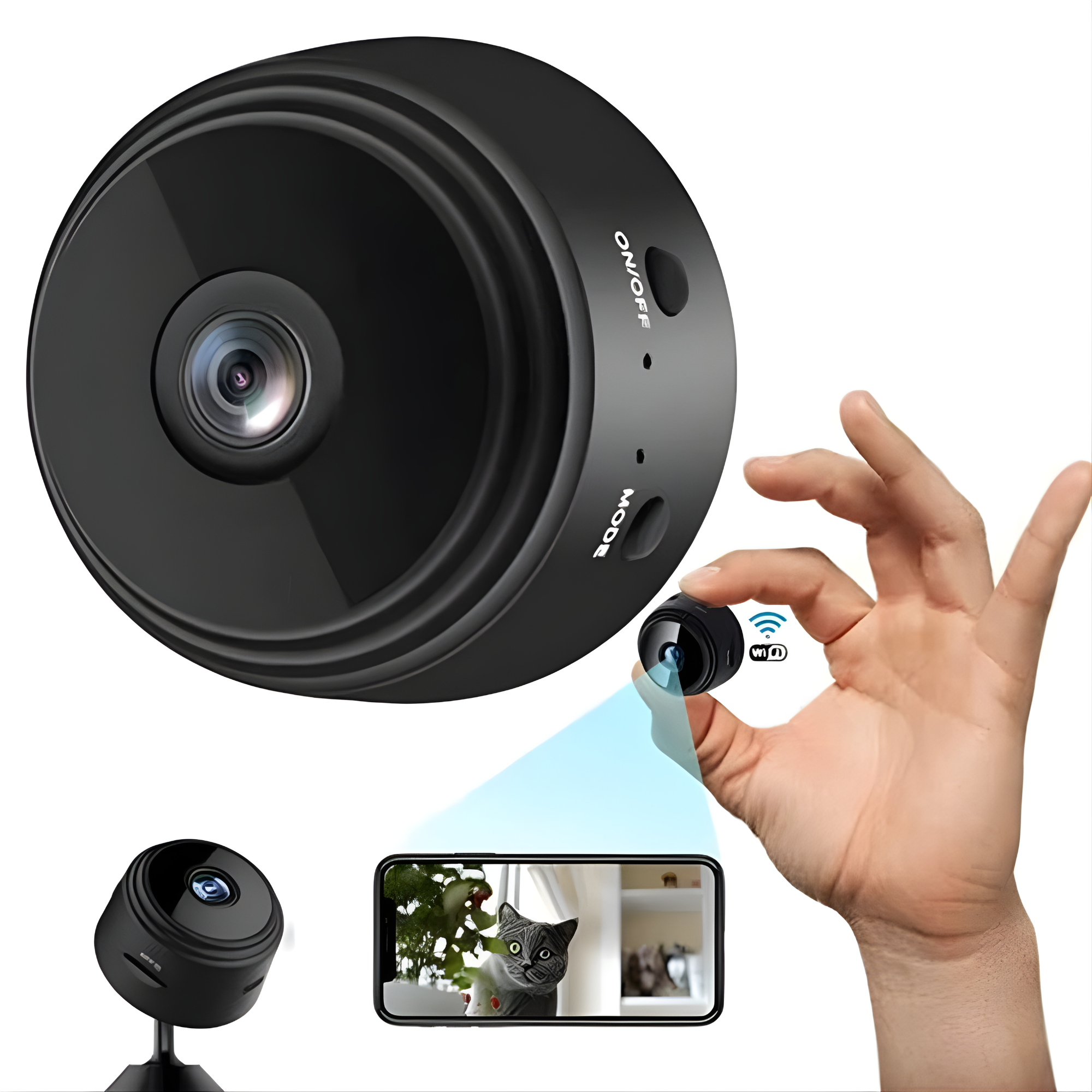 Mini cámara WiFi con visualización desde celular y monitoreo en tiempo real